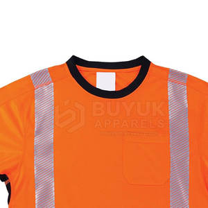 Chemise de travail à manches courtes haute visibilité, respirante, pour travaux en extérieur, t-shirt de sécurité haute visibilité à manches courtes - Product Image 6