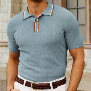 Palabras clave esenciales como Polo de punto de seda fría para hombre toman prioridad al principio para capturar consultas de compradores con alta intención. - Product Image 1
