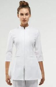 Delantal Médico Blanco de Manga Corta, Blusas y Camisas de Algodón Vesbhusha para Enfermería, Uniformes para Mujeres, Uso Hospitalario - Product Image 2