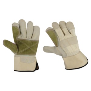 Guantes de trabajo de alta resistencia con doble palma, de cuero vacuno, con puño de seguridad, para trabajos de construcción, en oferta. - Product Image 4