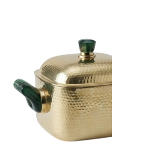 Stainless Steel Dinnerware Dinnerware <b>Bowls</b> Gold Plated Hammered Modern Metal Serving <b>Bowl</b> <b>With</b> <b>Lid</b> Food Serving - Product Image 5