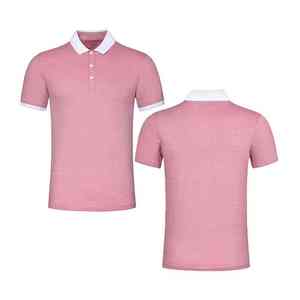 Camisas de polo de golf para hombre, poliéster, de secado rápido, transpirables, de manga corta, camisas de polo de golf para hombre, camisas de polo para hombre, camisa rosa sólida para hombre - Product Image 1
