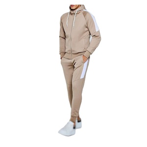 Ensemble de survêtement décontracté d'hiver pour homme : veste à capuche et pantalon de jogging à taille élastique, coupe régulière, écologique, respirant, couleur unie - Product Image 1