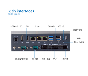 Công nghiệp Mini PC Intel N97 9-36V DC Win10/11 Linux điện năng thấp không quạt máy tính nhúng cho văn phòng và ngành công nghiệp - Product Image 1