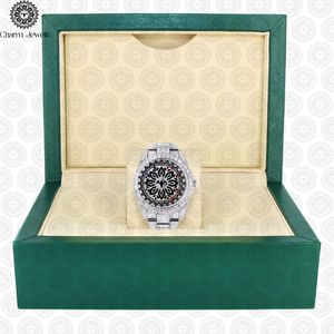 Charm_Jewells Luxury Stainless Steel <b>Watch</b> 40mm Round Case Analog Quartz Sapphire Crystal Dial Folding Clasp Unisex - Product Image 2