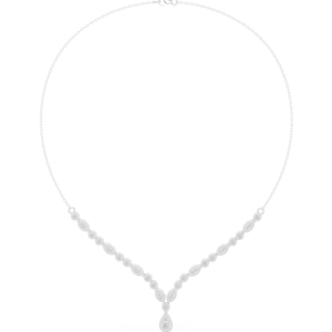 Collier de luxe Aurora V-Line Sparkle en or blanc 10 carats avec diamants cultivés en laboratoire et plaqué rhodium - Product Image 1