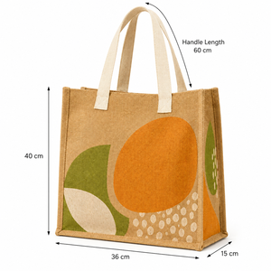 กระเป๋าช้อปปิ้งผ้ากระสอบพิมพ์ลายตามสั่ง เคลือบ PP ขนาด 36x40x15 ซม. ใช้ซ้ำได้ ขายส่ง รับผลิต OEM แบรนด์ส่วนตัว - Product Image 5