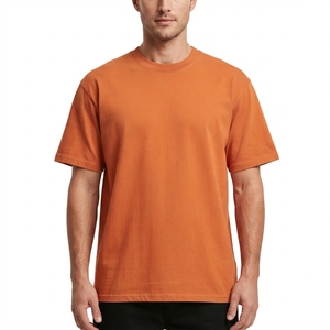 Camiseta Premium de Algodón Oversize con Cuello Redondo y Manga Corta, Color Naranja Liso, Fabricación de Prendas Personalizadas, Ropa al por Mayor de Marca Privada - Product Image 2