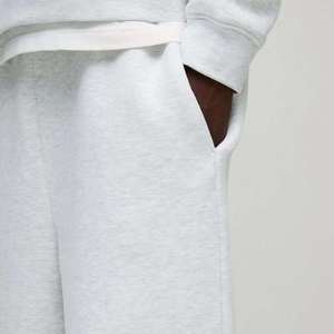 <b>Men's</b> <b>White</b> Cotton Sweatpants Elastic Waist Casual <b>Joggers</b> Side Pockets Breathable Autumn Wear - Product Image 2