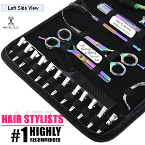 Rainbow Titanium Shade Premium Quality Travel Case Hair Extension <b>Tools</b> Loop Needle Hair Clips For Beauty Salon Hair Care - Product Image 6