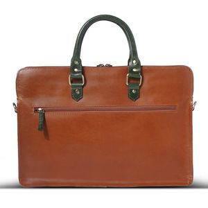 Sac à dos professionnel en cuir véritable bicolore, luxueux, élégant et durable, avec fermeture à poignée - Product Image 4