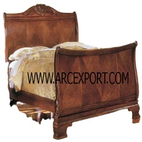 Camas de muebles de lujo antiguos de madera con mesa auxiliar Material de la mejor calidad Diseño de cuentas Decoración de muebles de males