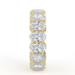 แหวนเพชรทรงรีแบบ Eternity Band ทองคำขาว ประดับเพชรแบบ Shared Prong ริบบิ้นต่อเนื่อง แหวนแต่งงานสุดหรู แหวนซ้อนกันได้ ของขวัญวันครบรอบ เครื่องประดับชั้นดี - Product Image 5