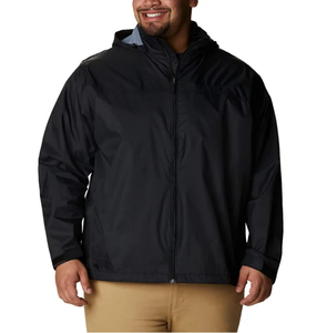 Men's Waterproof Hooded Windbreaker <b>Jacket</b> Regular Fit Zipper Closure Solid Color Polyester Casual Outerwear Autumn Wear - Product Image 3