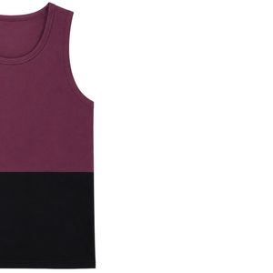 Débardeur Homme Violet et Noir, Design Color Block, Décontracté, Été, Gym, Fitness, Entraînement, Musculation, Coton, Athlétique - Product Image 4