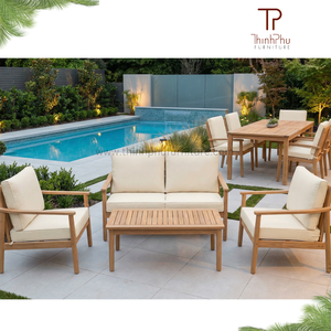 Avani Sofa <b>Set</b> 2 seater <b>bench</b> Eco-friendly Outdoor Furniture Garden Acacia Wood Sofa <b>Set</b> Cushions Foldable for Hotels Villas - Product Image 3