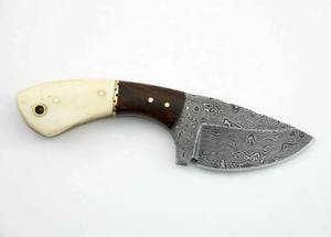 Herramienta de campo artesanal de acero damasco con diseño de gota de lluvia, mango de hueso de camello blanco liso y palisandro oscuro - Product Image 4