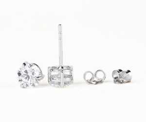 Hot 18K Solid Gold IGI Certified Lab Grow Diamond <b>Stud</b> Earrings Pair Three Prong Minimalist Martini <b>Stud</b> Earring Pair For Gift - Product Image 5