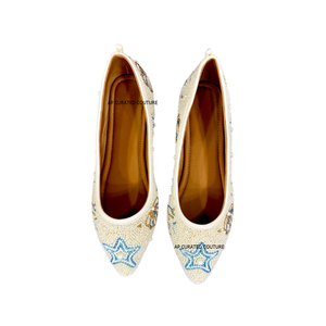 Trendy 2027 Handmade Starfish Seed Beaded <b>Pointed</b> <b>Toe</b> <b>Flats</b> for Women Summer Slip On Ballerina Shoes Custom Artisan Made Fashion - Product Image 4