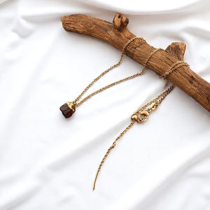 Collier en grenat naturel, pierre de naissance, pendentif en pierre précieuse de 8 à 10 mm |   Chaîne de 18 pouces pour femmes - Product Image 4