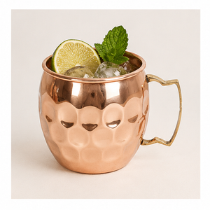 Venta al por mayor de tazas Moscow Mule 100% de cobre puro, hechas a mano con diseño martillado, tazas de cobre sólido con asa de latón para cócteles. - Product Image 2