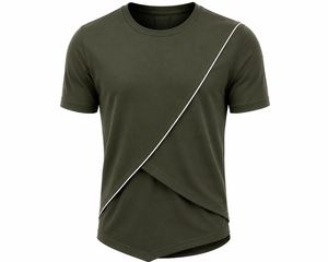 Men's Sporty Digital Printed Quick Dry Short Sleeve T-Shirt <b>Raglan</b> Sleeve O-Neck Regular Fit 100% Cotton Knitted Front Trim 220g - Product Image 2