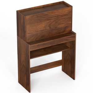 Escritorio Karmiya Brown Maple WFH, una Práctica Mesa para Estudiar y Trabajar con el Ordenador Portátil, con Estantería para el Hogar o la Oficina - Product Image 2