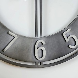 Round Metal <b>Wall</b> <b>Clock</b> Analog Quartz Silent <b>Oversized</b> Industrial Style for Living Room Bedroom Decor At Cheap Price - Product Image 3