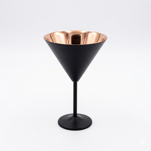 Verre à martini de luxe noir en cuivre et acier inoxydable pour bar, fête, mariage - Product Image 1