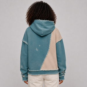 <b>Top</b> Quality Women <b>Distressed</b> Hoodie Custom Logo Soft Cotton Fleece Warm Breathable Casual Streetwear Pullover Hoodie Wholesale - Product Image 6
