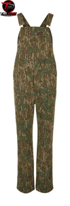 Men Outdoor Green Leaf Bark Camouflage Hunting Field Bib Overalls Back View High Upper Back Panel V-Back Shoulder <b>Suspenders</b> Wat - Product Image 6