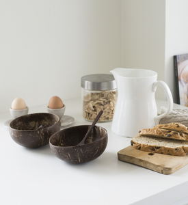 Bol en noix de coco naturel fait à la main, écologique, en coquille de noix de coco, pour smoothie, salade, riz, vaisselle durable, vente en gros - Product Image 5