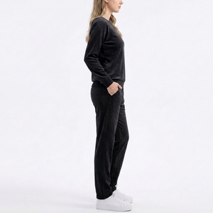 Conjunto Casual de Dos Piezas para Mujer: Sudadera Cómoda de Cuello Redondo y Pantalones Jogger Holgados - Product Image 3