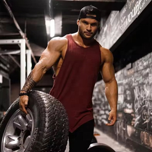 OEM Men Stringer Tank <b>Top</b> Knitted Breathable Spandex/Cotton Gym Workout Fitness Bodybuilding Sleeveless Sportswear Custom - Product Image 5