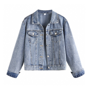 Custom women's denim jacket for casual apparel brands Low MOQ Private Label Bulk Supplier US Wholesale - Product Image 6
