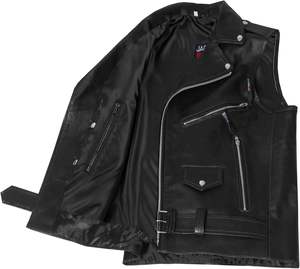 Chalecos de Motocicleta de Cuero Clásico Buffalo para Hombre, Chaleco Vintage Cruiser para Motociclistas, Estilo Urbano para Clubes - Product Image 3