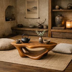 Mesa de Centro de Madera Creativa OEM/ODM, Moderna, Minimalista, Duradera, Redonda, de Madera Sólida para Sala de Estar, Directo de Fábrica - Product Image 3