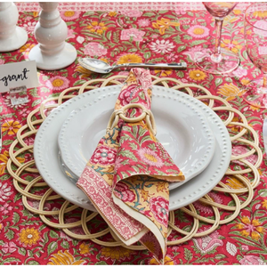 Natural Woven Rattan Floral Charger Plate Handmade <b>Table</b> Setting Decorative Dining <b>Mat</b> Made In Vietnam - Product Image 6