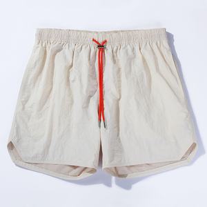 Pantalones cortos de playa atléticos de alta calidad para hombre, ropa de calle Lisa informal, tela de lona con patrón sólido ecológico, característica antiarrugas - Product Image 4