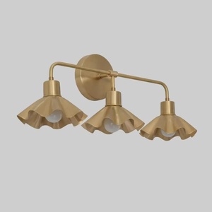 Modern Brass Wall Sconce Triple Vanity Light Fixture Removable Art Deco Design Irregular Shade Indoor Bathroom Diwali Retirement - Product Image 1