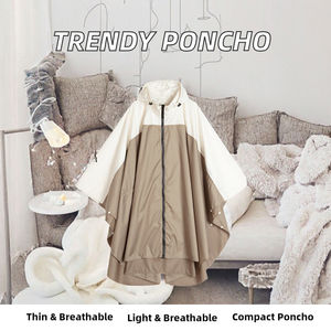 Imperméable en nylon réutilisable facile à porter pour l'extérieur - Conception coupe-vent et pliable - Product Image 3