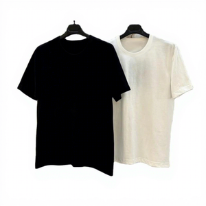 Camiseta de Manga Corta con Cuello Redondo Rosa para Hombre, 100% Algodón, Corte Regular, Informal, Tejido de Punto, Color Sólido, Teñido Liso - Product Image 3