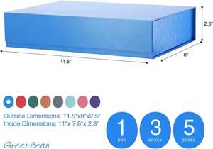 Caja de Regalo con Cierre Magnético y Tapa, Caja de Regalo Azul Metálico Brillante para Camisas y Regalos Especiales - Product Image 4