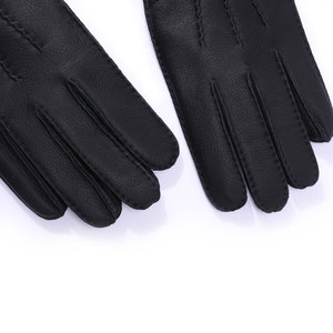 Gants de moto pour homme en cuir véritable, noirs, à doigts entiers, personnalisables, de qualité supérieure, par IGNITEFIT WEAR - Product Image 3