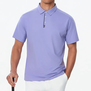 Polo de sport OEM pour l'entraînement en salle, grande taille, extensible en Spandex, avec logo personnalisé, pour le golf et le tennis, faible MOQ - Product Image 1