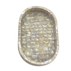 Decorative Wooden and Mother of Pearl Serving <b>Tray</b> for Coffee Tea <b>Snacks</b> Dining Table and Elegant Home Display - Product Image 4