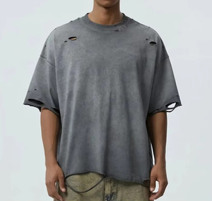 Camisetas Extra Grandes con Lavado Ácido Personalizadas, 100% Algodón, Estilo Vintage, Ropa al por Mayor OEM - Product Image 1