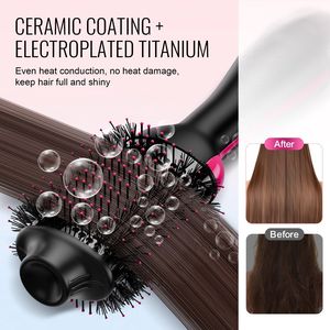 Estilizador de Cabello Iónico 4 en 1, Secador y Estilizador, 2.95\" de Titanio Electrochapado, 110V/240V Doble Voltaje, Revestimiento Cerámico, Barril Ovalado para - Product Image 3