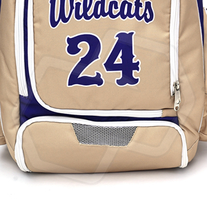 Custom Print Letter Print Best <b>Backpack</b> Beige Blue Zipper Closure Soft Handle Unisex Casual Style Waterproof Durable <b>Nylon</b> - Product Image 6