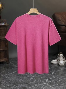 เสื้อยืดผู้ชายแบบย้อมสีเอซิดวอช ผ้าหนา 230gsm รับสกรีนโลโก้ เสื้อยืดลำลองผ้าเจอร์ซีย์ถัก ย้อมสีพื้น - Product Image 2